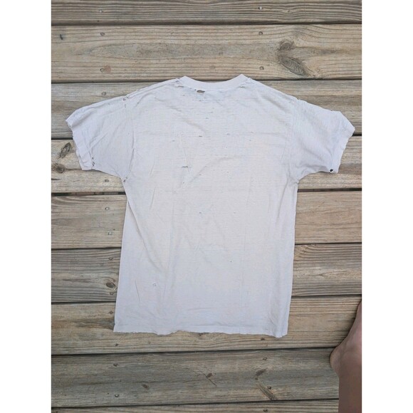 Vintage ORIGINAL Band Tee Rolling Stones 1975 Eagle Medium Distressed Holes - Picture 7 of 11